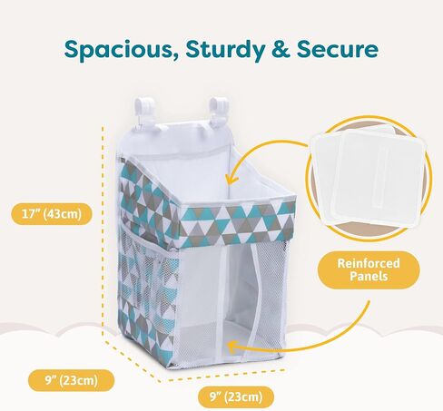 علبة حفاضات معلقة من CRADLE STAR - منظم حفاضات لهدايا استحمام الطفل لتغيير الطاولة - تحمل أكثر من 50 حفاضة - أساسيات حضانة الأطفال حديثي الولادة - رمادي - 17x9x9 بوصة in Kuwait