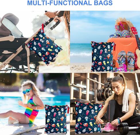 Washable and Reusable Wet Bag Diaper Bag Water Resistant Swimming Bag Travel Toiletries Pouch Bears Cats Zippered 12.6'' x 16.5'' in Saudi Arabia