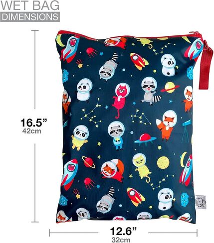 Washable and Reusable Wet Bag Diaper Bag Water Resistant Swimming Bag Travel Toiletries Pouch Bears Cats Zippered 12.6'' x 16.5'' in Saudi Arabia