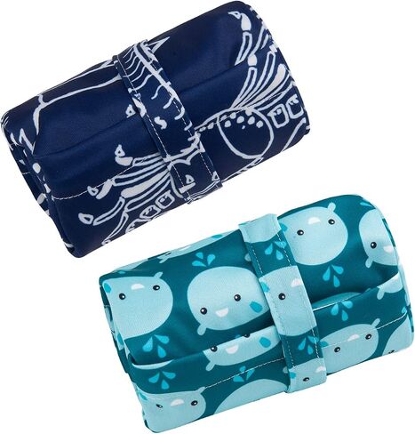 ALVA 2pcs Cloth Diaper Wet Dry Bags Waterproof Reusable with Two Zippered Pockets Travel Beach Pool Daycare Soiled Baby Items Yoga Gym Bag for Swimsuits or Wet Clothes LZ8485 in Saudi Arabia