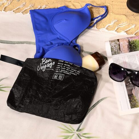 Wet Bag for Swimsuit - Small Waterproof Reversable Dry Bags with Zipper, Diaper Bag Organizing Pouches for Travel Essentials, Toiletries, Beach, Wet Clothes & Wipes, Swimming, Accessories - 8x6.5x1 in Saudi Arabia