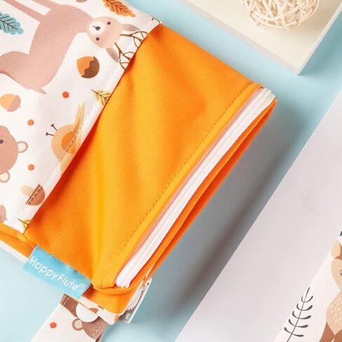 MOMIGO 2 pcs/set Wet Dry Bags for Baby Cloth Diapers - Reusable, Washable for Stroller, Diapers, Toiletries, Travel Bags, Beach, Pool, Gym Bag with Two Zippered Pockets 11.8 * 15.7 inch (Daisy) in Saudi Arabia