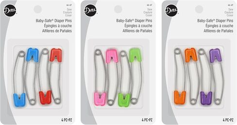 Dritz Baby-Safe, 3-Pack Diaper Pins, Bright Assorted 12 in Saudi Arabia