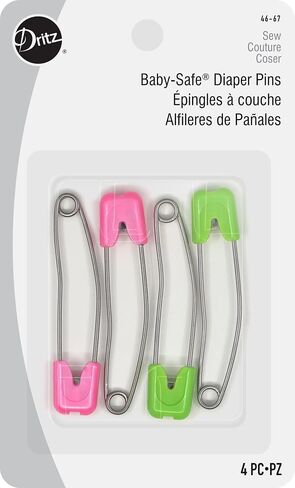 Dritz Baby-Safe, 3-Pack Diaper Pins, Bright Assorted 12 in Saudi Arabia