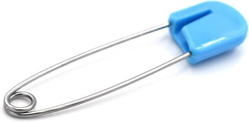 Diaper Pins, Blue Color Nappy Safety Pins Hold Clip Locking Cloth, Pack of 50 by Firefly in Saudi Arabia