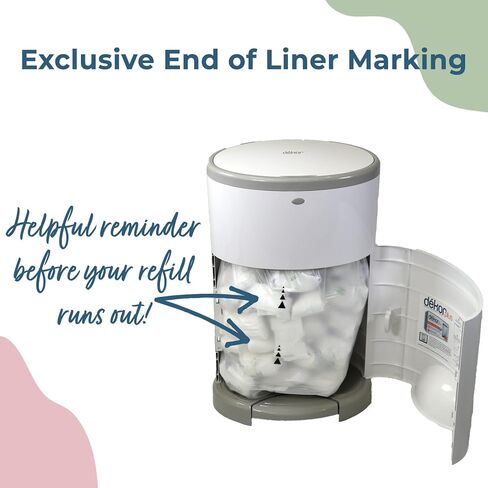 Diaper Dekor Plus Diaper Pail Refills | 2 Count | Most Economical Refill System | Quick & Easy to Replace | No Preset Bag Size Use Only What You Need | Exclusive End-of-Liner Marking in Kuwait