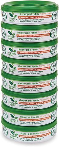 Nursery Fresh Refill compatible with Munchkin® Diaper Pails, 1088 Count (Pack of 4) & Munchkin® Arm & Hammer Diaper Pail Snap, Seal and Toss Refill Bags, 6 Count in Kuwait