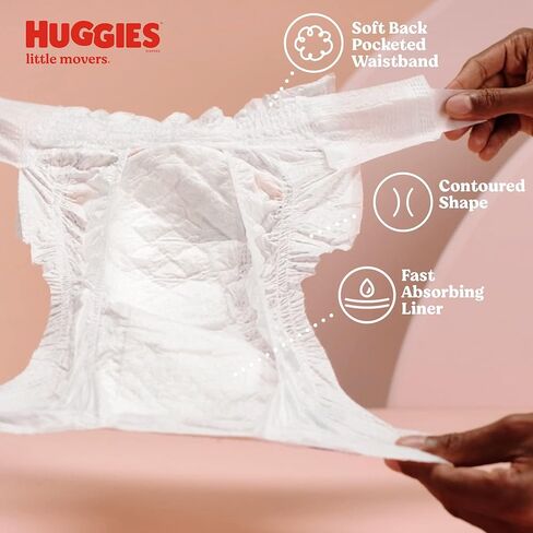 Huggies Little Movers Baby Diapers, Size 6 (35+ lbs), 96 Ct in Saudi Arabia