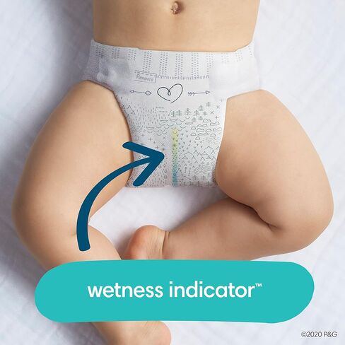 Pampers Pure Baby Diapers, Size 1 (8-14 lbs), 82, Up to 100% Leakproof, Premium Hypoallergenic Soft Diapers in Saudi Arabia