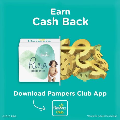 Pampers Pure Baby Diapers, Size 1 (8-14 lbs), 82, Up to 100% Leakproof, Premium Hypoallergenic Soft Diapers in Saudi Arabia