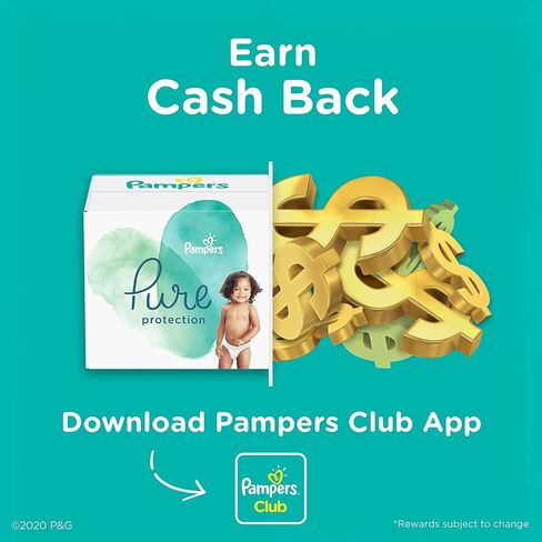 Pampers Pure Baby Diapers, Size 1 (8-14 lbs), 82, Up to 100% Leakproof, Premium Hypoallergenic Soft Diapers in Saudi Arabia