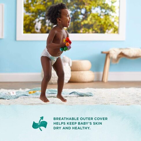 Amazon Brand - Mama Bear Gentle Touch Baby Diapers, Size 5, 27+ lb, Leak Protection, 12 Hours Protection, Wetness Indicator, Hypoallergenic, 132 Count (4 packs of 33) in Saudi Arabia
