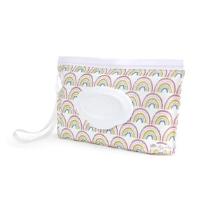 Itzy Ritzy Travel Wipes Case - Reusable Wipe Pouch – Take & Travel Pouch Holds Up To 30 Wet Wipes, Includes Silicone Wristlet Strap, Cactus