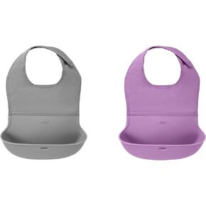 OXO Tot Roll-Up Bib - 2 Pack - Blossom and Dusk