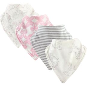 Touched by Nature Unisex Baby Organic Cotton Bandana Bibs, White, One Size in Saudi Arabia