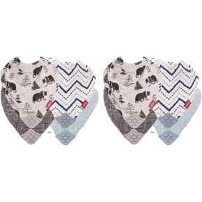 Nuby Reversible 100% Natural Cotton Muslin 2 Piece Teething Bib (Colors/Prints May Vary) in Kuwait