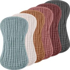Frienda 6 Pack Muslin Burp Cloths Cotton Large 20''x 9'' Extra Absorbent and Soft Baby Burping Cloth for Baby Boy Girl Unisex(Pink Series) in Kuwait