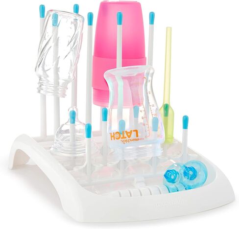 Munchkin® Baby Bottle and Sippy Cup Cleaning Set, Includes Countertop Drying Rack and Bristle Bottle Brush, Grey in Saudi Arabia
