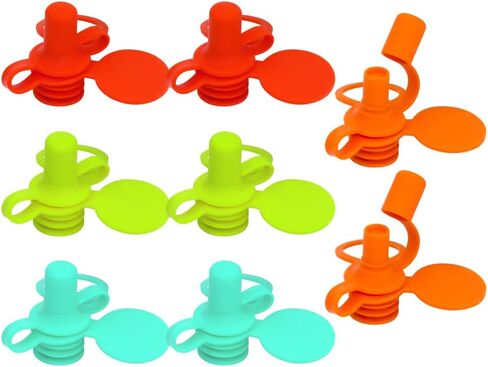 Morlike Living Water Bottle Spout Adapter, Silicone Baby Water Bottle Adapter for Toddlers, Protects Kids Mouth - No Spill & BPA Free (Mix - 4 Pack) | Protect Kids Mouth, No Spills, Food Grade Silicone, Fit Most Standard Water Bottle, Toddler Travel Essen in Saudi Arabia