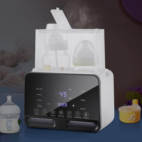 Baby Bottle Warmer, 9-in-1 Milk Warmer for Breastmilk Formula, 48H Constant Warming, with Defrost, Heat Baby Food Jars, Sterili-zing, Thawing, Accurate Temp Control, Fits 2 Bottles in Saudi Arabia