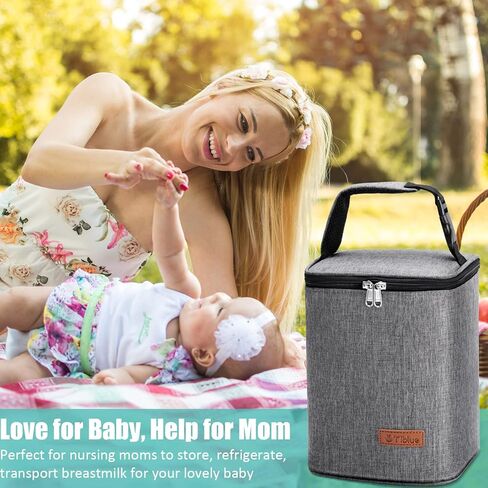 حقيبة تبريد حليب الأم معزولة لزجاجات الأطفال، حقيبة حمل زجاجات الأطفال قابلة لإعادة الاستخدام لما يصل إلى 6 زجاجات، 4 زجاجات كبيرة بوزن 9 أونصة، حقيبة غداء للفريزر، مثالية للسفر في الرعاية النهارية أو العودة إلى العمل للأم المرضعة in Kuwait