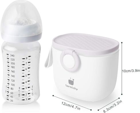 Termichy Baby Formula Dispenser, Portable Formula Dispenser Container with Scoop and Carry Handle for Travel Outdoor Activities for Baby Infant, 8.8OZ, 0.55LB, 250g (Grey,1 Pack) in Kuwait