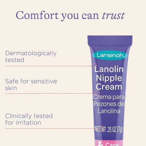 Lansinoh Lanolin Nipple Cream, Safe for Baby and Mom, Breastfeeding Essentials, 3 Mini Tubes, Each 0.25 Ounces in Saudi Arabia
