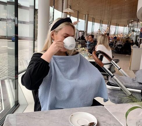 Nursing Cover for Baby Breastfeeding & Pumping | Multi Use Car Seat Stroller Cover | Breathable Soft Muslin Cotton | Breast Feeding Apron & Shawl by TISU (Beige Daisy) in Kuwait