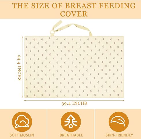 Treela 3 Pcs Muslin Cotton Breathable Nursing Cover Multi Use Car Seat Stroller Breastfeeding Cover for Breastfeeding Baby Shower Gifts Essentials(Fresh Color) in Saudi Arabia