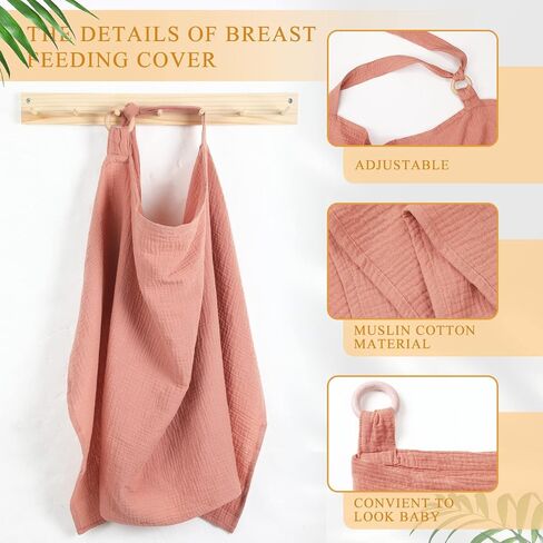 Treela 3 Pcs Muslin Cotton Breathable Nursing Cover Multi Use Car Seat Stroller Breastfeeding Cover for Breastfeeding Baby Shower Gifts Essentials(Fresh Color) in Saudi Arabia