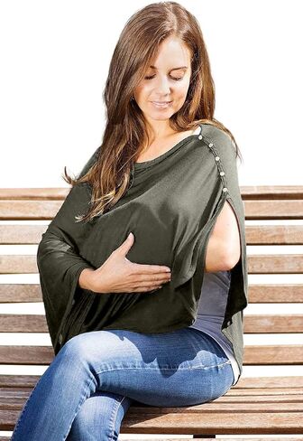 Byrd & Blume Maternity Nursing Cover Breathable Lightweight Breastfeeding Cover Wrap Shawl Scarf Poncho Full 360 in Saudi Arabia