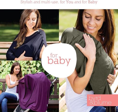 Byrd & Blume Maternity Nursing Cover Breathable Lightweight Breastfeeding Cover Wrap Shawl Scarf Poncho Full 360 in Saudi Arabia
