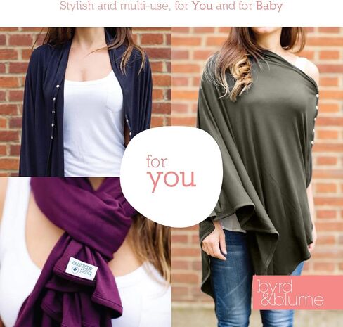 Byrd & Blume Maternity Nursing Cover Breathable Lightweight Breastfeeding Cover Wrap Shawl Scarf Poncho Full 360 in Saudi Arabia