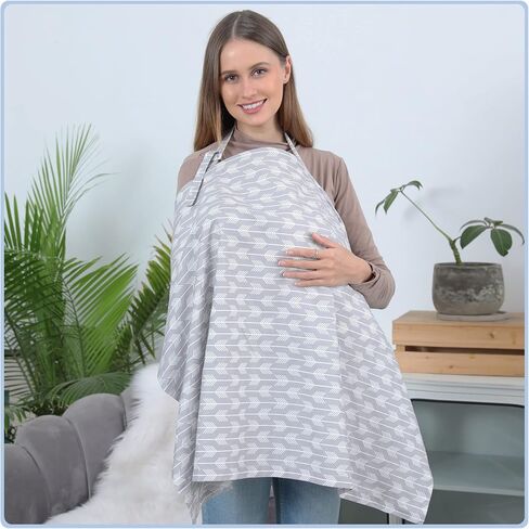 Cotton Nursing Cover for Breastfeeding - Multipurpose Breathable Mother Breastfeeding Cover (blue star) in Saudi Arabia