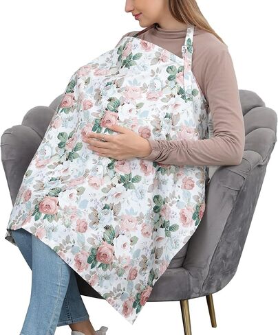 Cotton Nursing Cover for Breastfeeding - Multipurpose Breathable Mother Breastfeeding Cover (blue star) in Saudi Arabia