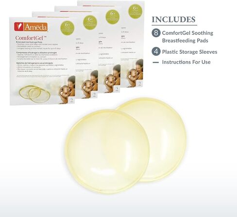 Ameda ComfortGel HydroGel Soothing Nursing Pads | Breast Pads | Hydrogel Nipple Pads for Breastfeeding | Reusable Cooling Nipple Gel Pads | Breastfeeding Supplies Nursing Gel Pads | 1 Pair (2 Count) in Saudi Arabia