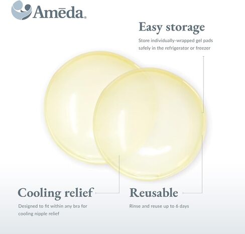 Ameda ComfortGel HydroGel Soothing Nursing Pads | Breast Pads | Hydrogel Nipple Pads for Breastfeeding | Reusable Cooling Nipple Gel Pads | Breastfeeding Supplies Nursing Gel Pads | 1 Pair (2 Count) in Saudi Arabia