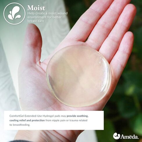 Ameda ComfortGel HydroGel Soothing Nursing Pads | Breast Pads | Hydrogel Nipple Pads for Breastfeeding | Reusable Cooling Nipple Gel Pads | Breastfeeding Supplies Nursing Gel Pads | 1 Pair (2 Count) in Saudi Arabia