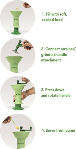 green sprouts Fresh Baby Food Mill - Easily Purees Food for Baby, Separates Seeds & Skins, Compact Size, No Batteries or Electricity Needed, Dishwasher Safe in Saudi Arabia