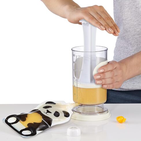 Squooshi Baby Food Pouch Maker/Filler + 12 Small 3.4 oz Pouches/The Filling Station for Homemade Baby Food, Grey in Saudi Arabia