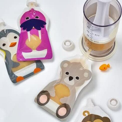 Squooshi Baby Food Pouch Maker/Filler + 12 Small 3.4 oz Pouches/The Filling Station for Homemade Baby Food, Grey in Saudi Arabia