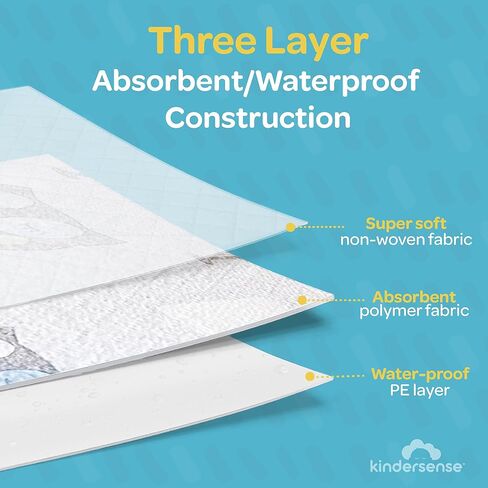 KinderSense® Disposable Baby Bibs (60 Count) for Feeding and Drooling – Travel Bibs for Baby Toddler & Child Boys & Girls | Absorbent and Leakproof - Large Bib Tray in Saudi Arabia