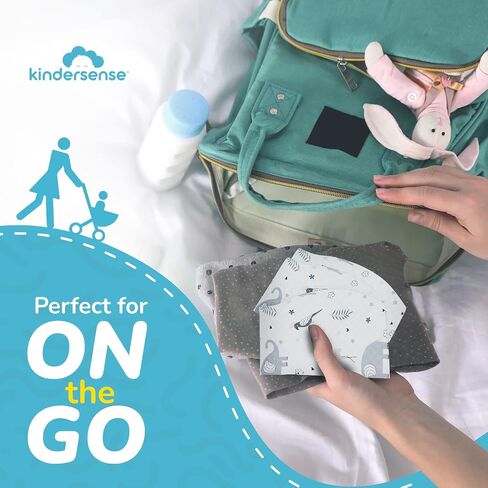 KinderSense® Disposable Baby Bibs (60 Count) for Feeding and Drooling – Travel Bibs for Baby Toddler & Child Boys & Girls | Absorbent and Leakproof - Large Bib Tray in Saudi Arabia