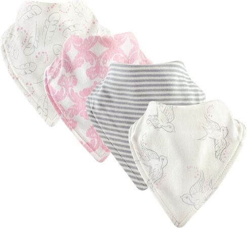Touched by Nature Unisex Baby Organic Cotton Bandana Bibs, White, One Size in Saudi Arabia