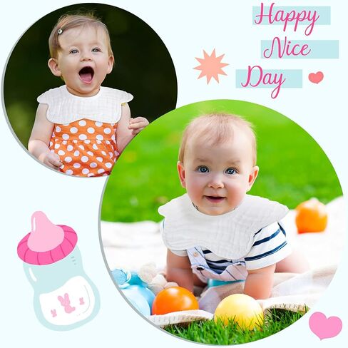Geyoga 10 Pcs Baby Bibs 360° Rotate Baby Bandana Muslin Drool Bibs Petal Bibs Burp Gauze Cloths Absorbent Bib in Saudi Arabia