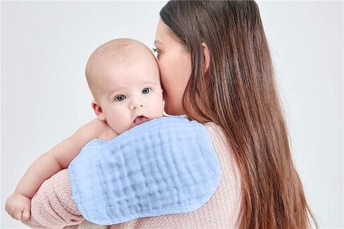 Olivok Muslin Baby Burp Cloths, Pack of 5, 100% Muslin Cotton Burp Napkins, Absorbent and Soft Muslin Feeding Rags for Girls and Boys, 6 Layers Soft Infant Muslin Burp Wipes (Multicolored). in Saudi Arabia