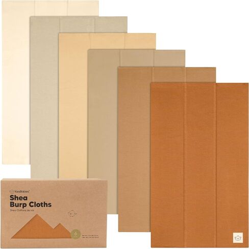 Organic Burp Cloths Baby Boy, Girl, 6-Pack Large Burping Cloths (Neutrals) | 100% Cotton Burp Clothes for Babies, Newborns Spit Up Rags, Super Soft, Absorbent Towels, Gender Neutral, Machine Washable in Saudi Arabia