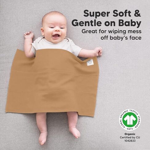 Organic Burp Cloths Baby Boy, Girl, 6-Pack Large Burping Cloths (Neutrals) | 100% Cotton Burp Clothes for Babies, Newborns Spit Up Rags, Super Soft, Absorbent Towels, Gender Neutral, Machine Washable in Saudi Arabia
