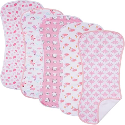 5 Pack Waterproof Baby Burp Cloths Extra Absorbent and Soft in Kuwait