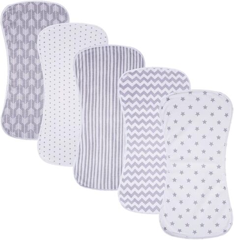 5 Pack Waterproof Baby Burp Cloths Extra Absorbent and Soft in Kuwait